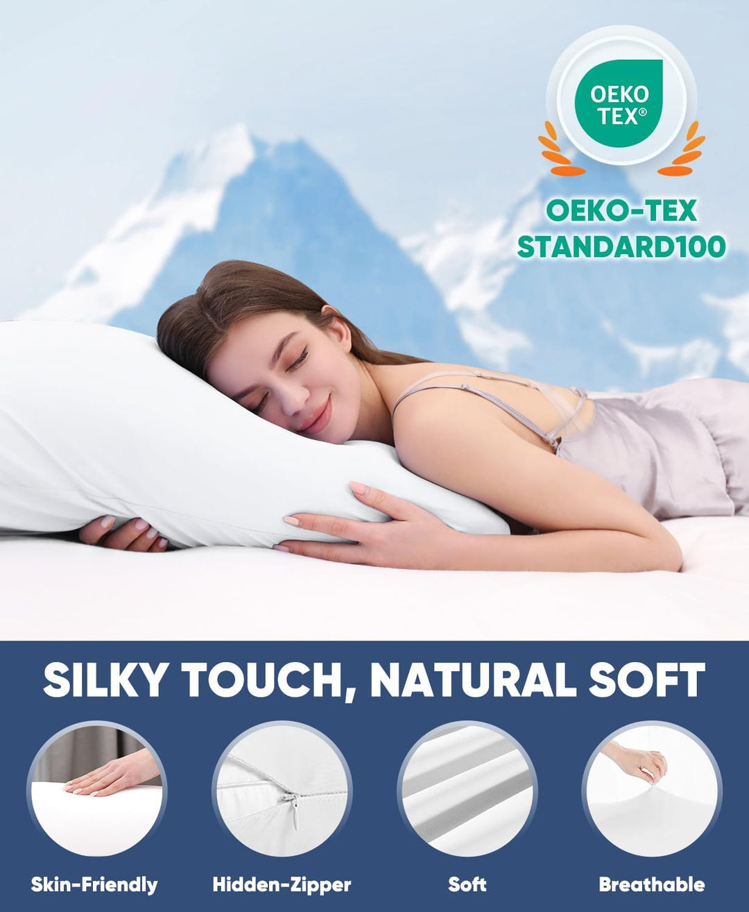 2-pack premium silke super kjøling hvite putevårder – ekstrem Q-Max 0.5 | Luvikno