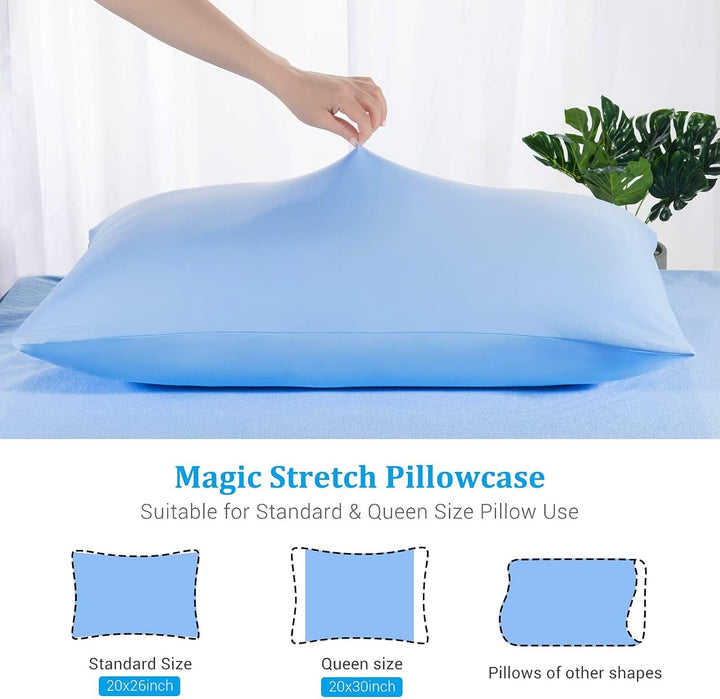 2-Pack Premium Silky Super Cooling Blue Pillowcases – Extreme Q-Max 0.5 | Luvikno
