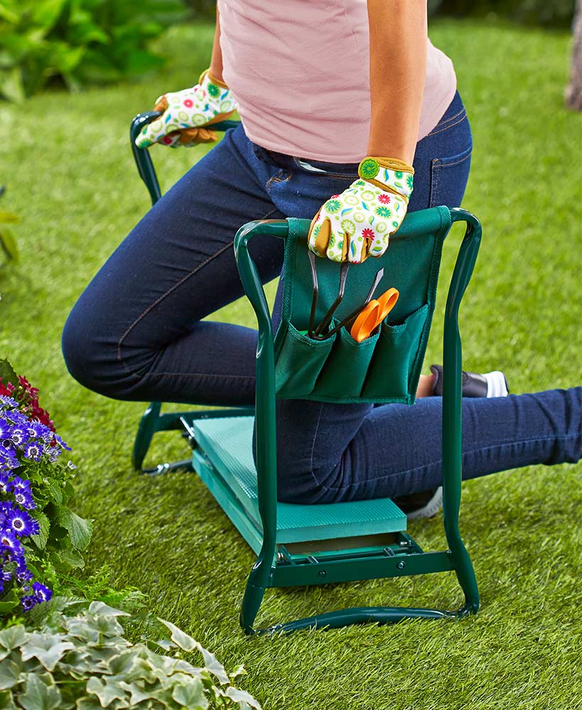 Hagekneeler - POLSTRET HAGESETE KNEELER MED HÅNDTAK Luvikno