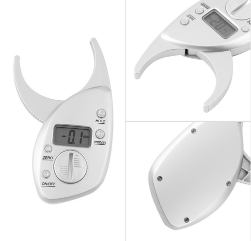 Luvikno | Digital kroppsfettmåler, hudfoldemåler, LCD-skjerm, analyzer, målebånd, slankeskala, vekttap, skridsikker håndtak