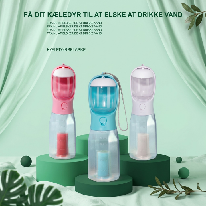 TrailBuddy™ – 3-i-1 hundevannflaske med matboks | Luvikno