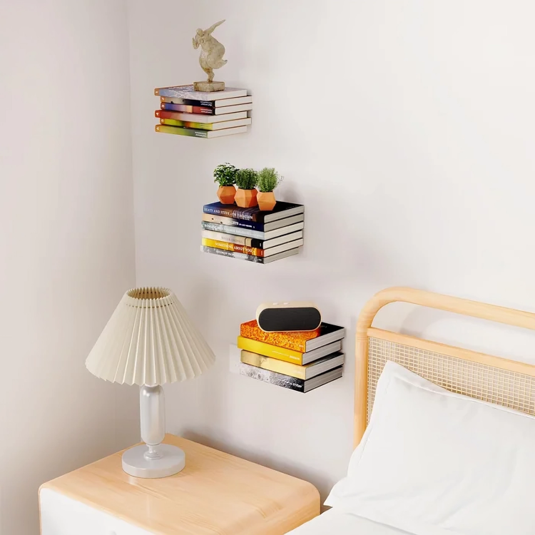 Luvikno | StealthShelf — Gi bøkene dine en magisk levitasjonsbeskjed og forvandle hvilken som helst vegg til en stilfull scene!