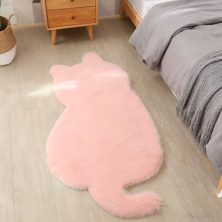 Mindre teppe i katteform – Mykt og koselig | Perfekt for sofa, hylle eller kommode | Luvikno