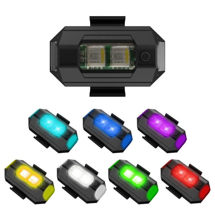 7 farger LED flylys strobe og USB lader | Luvikno
