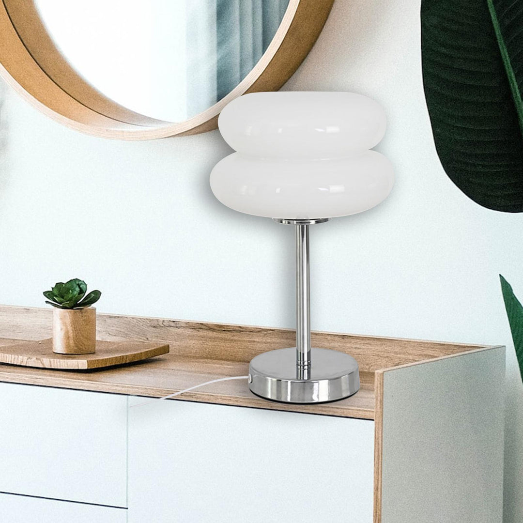 Bordlampe Retro Glasskjerm Luvikno