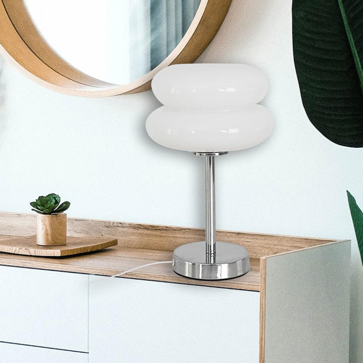 Bordlampe Retro Glasskjerm Luvikno