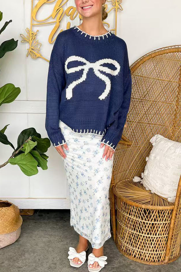 Luvik | Joulusilta Kontrastiväri Sisältää Reuna Pitkähiha Pullover