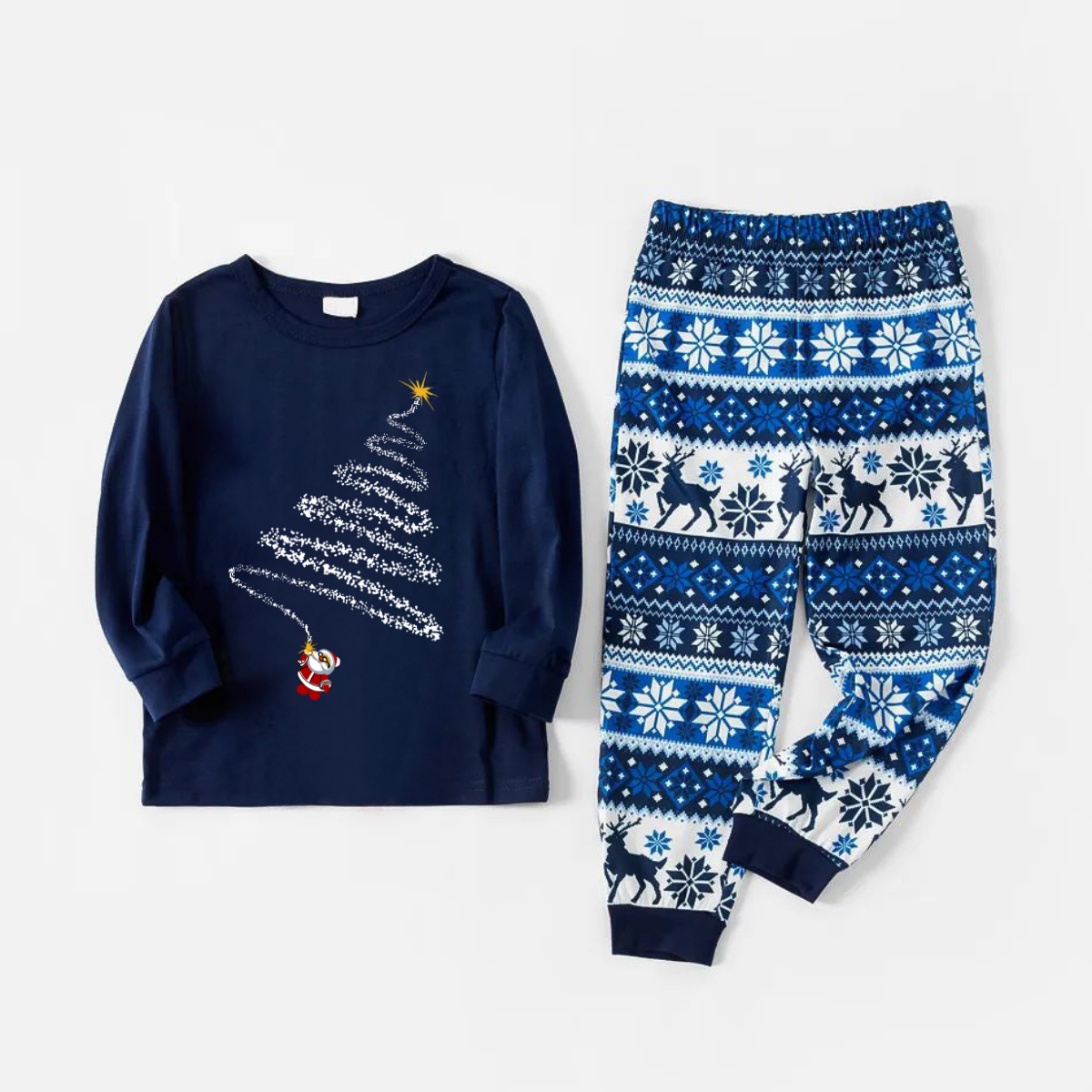 Luvik | Joulupukki Printti Sininen Perhe Joulun Täsmä Pjamas