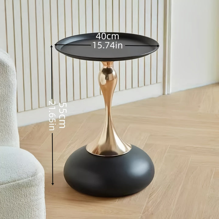 Moderne sidekabinett med keramisk base og metallben – 55 cm høy | Luvikno
