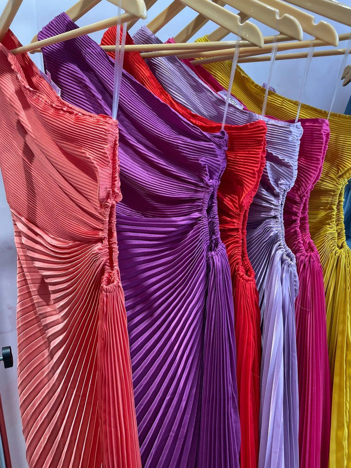 Luvik | Pleated One-Shoulder Dress