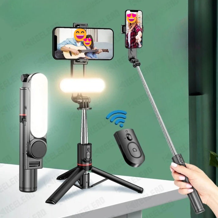 Ultra Foldable Built-In Lighting Selfie Stick Tripod | Luvikno
