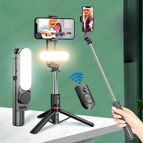 Ultra Foldable Built-In Lighting Selfie Stick Tripod | Luvikno