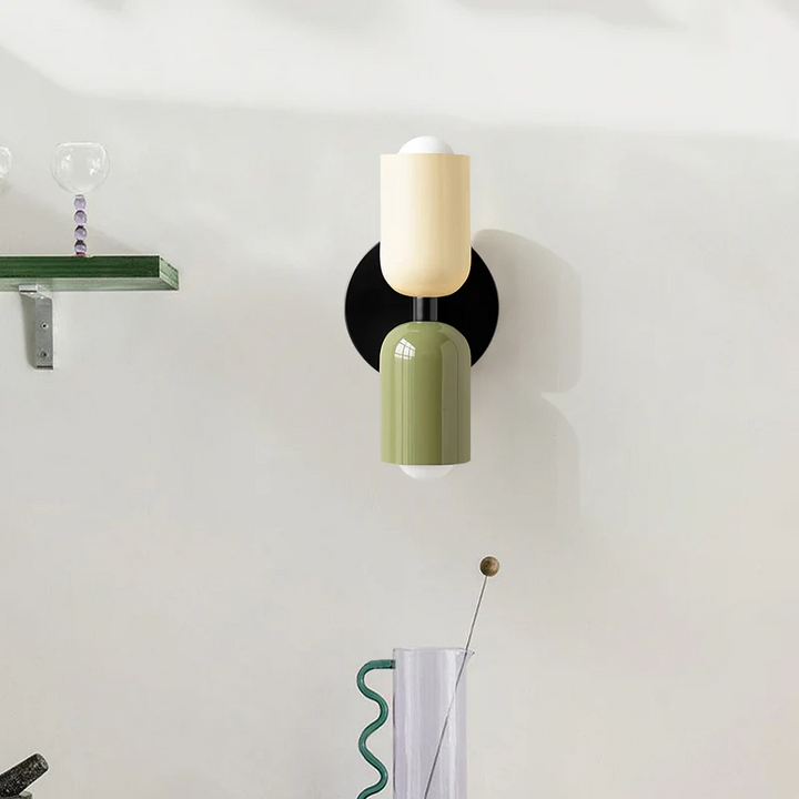 Vegglampe Moderne Dobbel Glass Vegglampe Luvikno