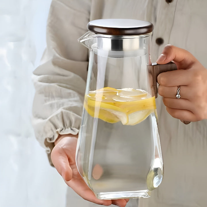 Glass kanne med stor kapasitet – Varmeresistent og holdbar | Perfekt for vann og juice | Luvikno