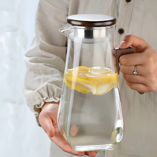 Glass kanne med stor kapasitet – Varmeresistent og holdbar | Perfekt for vann og juice | Luvikno