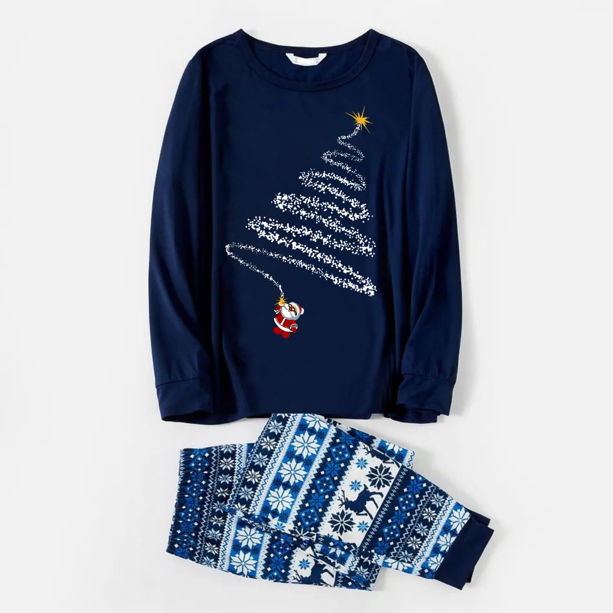 Luvik | Joulupukki Printti Sininen Perhe Joulun Täsmä Pjamas