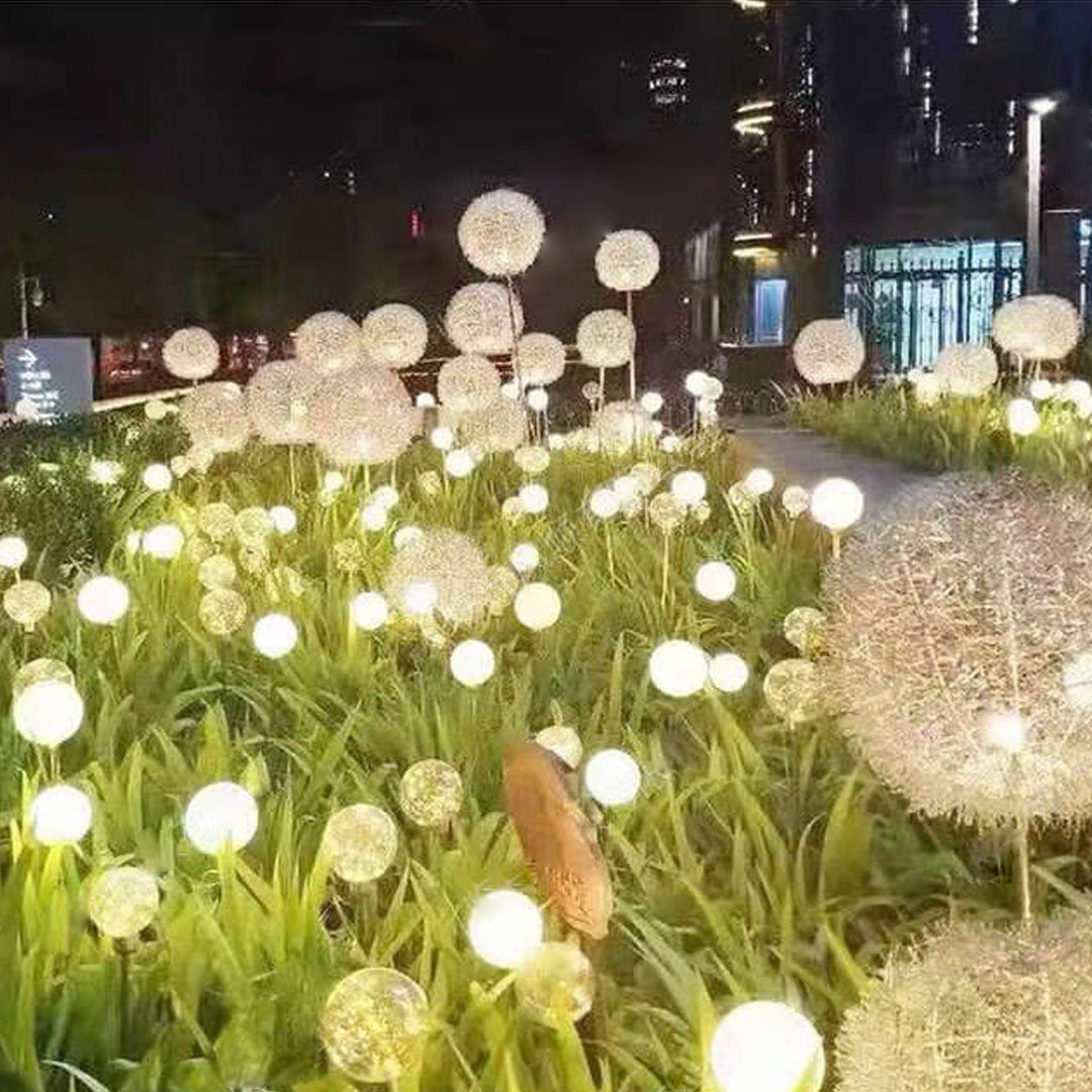 Solar Dandelion Aluminiumtråd Globe Lys LED Utendørs Vanntett Luminøs Hageinnsetting Bakkelys Landskapslys | Luvikno