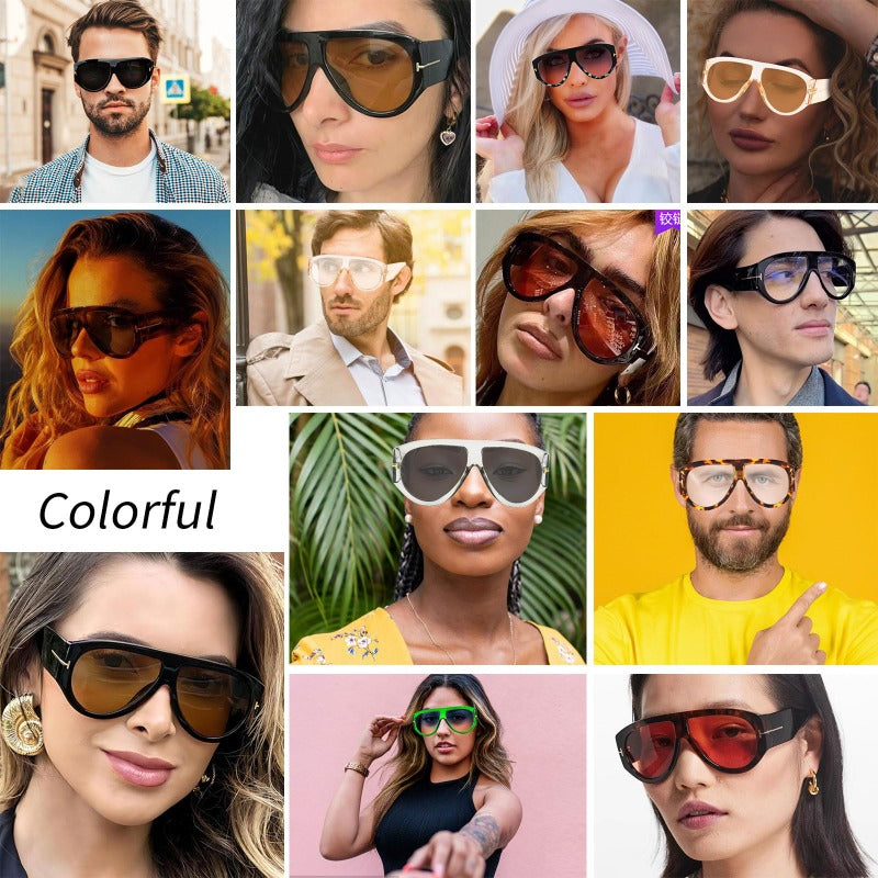 Oversized UV400 Aviator Solbriller Luvikno