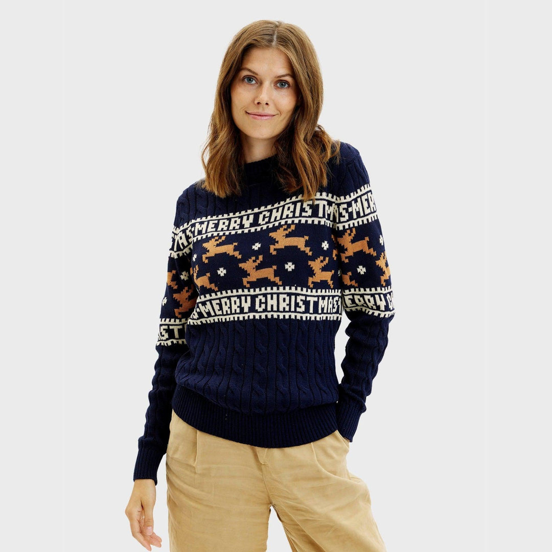 Luvik | Stilig julegenser Blå - Dame