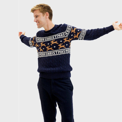 Luvik | Tyylikäs joulupaita Sininen - Miehet