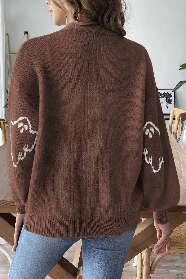 Luvik | Avslappet morsom tegneseriejacquard-jakke