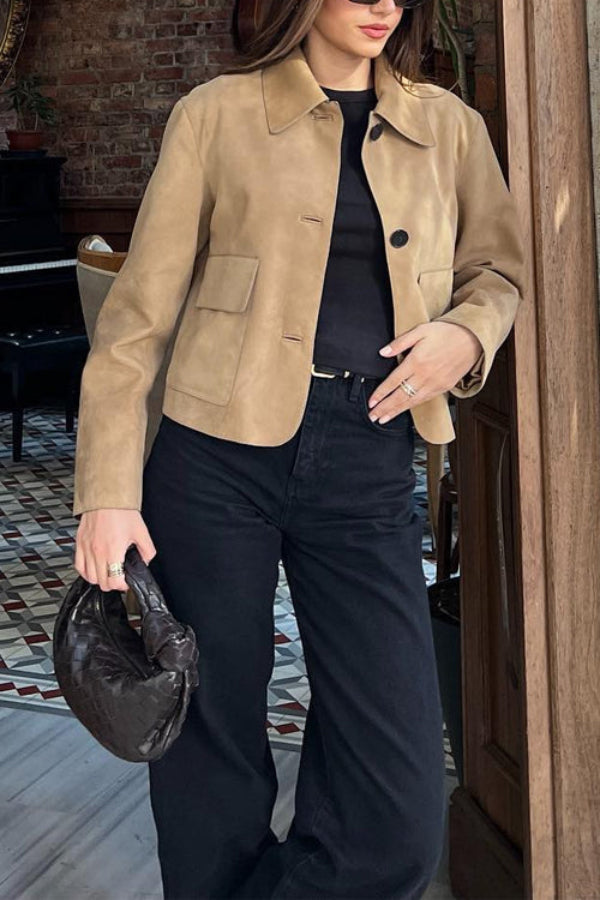 Luvik | Napitasku Tekonahka Crop Takki