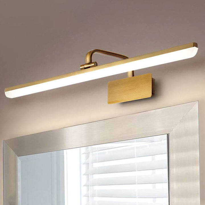 LED Innendørs Vegglampe med Ultra-Tynn Akrylskjerm Børstet Messing Vanity Sconce Lys i Varme/Hvit Belysning, 16"/19.5" B | Luvikno