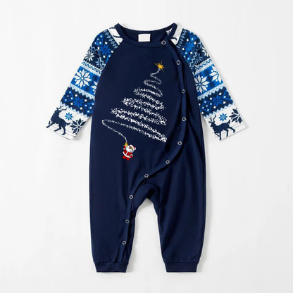 Luvik | Joulupukki Printti Sininen Perhe Joulun Täsmä Pjamas