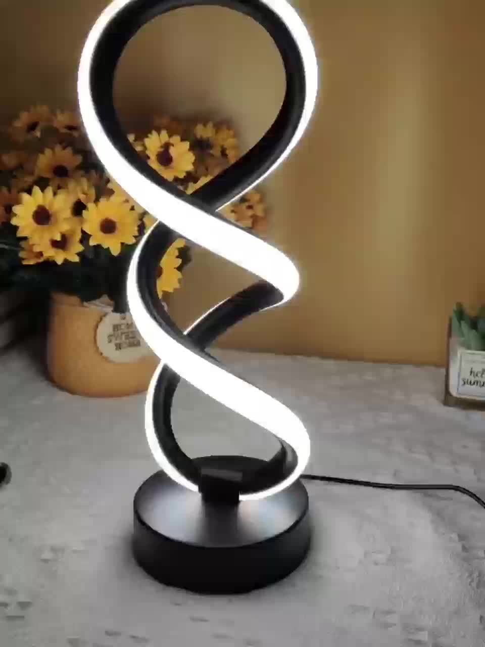 SpiraLux - Elegant Spiral Bordlampe med Fargevalg Luvikno