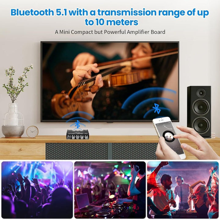 2.1 Kanal Bluetooth Forsterker Kort Luvikno