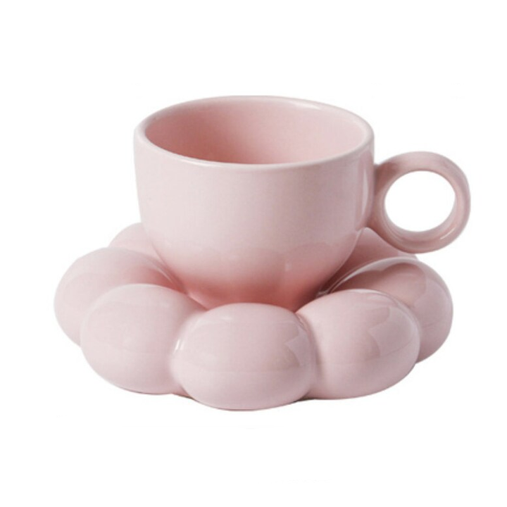 Pastell Bubble Cup med Underplate – Elegant Keramikkopp for Unik Dining | Luvikno