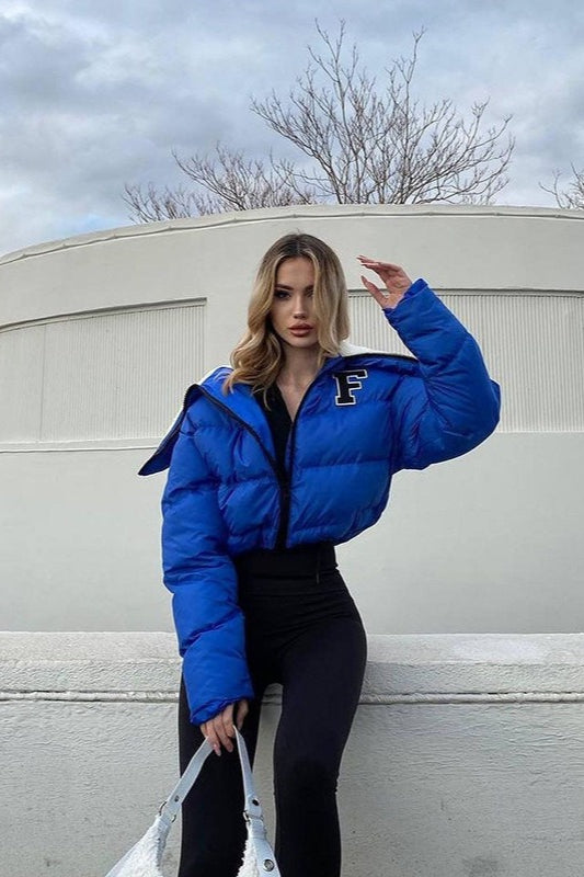 Luvik | Fleece Patchwork Tekoturkishuppari Collarin Puffer Jacket