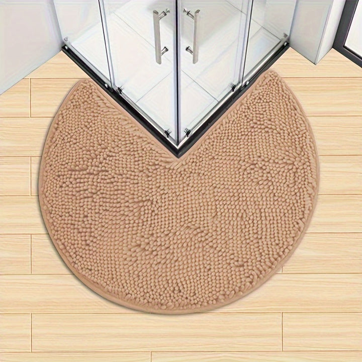 Rund LuxeChen Badmat Ultra-Myk Chenille – Antiskli & Hur tørk | Luvikno