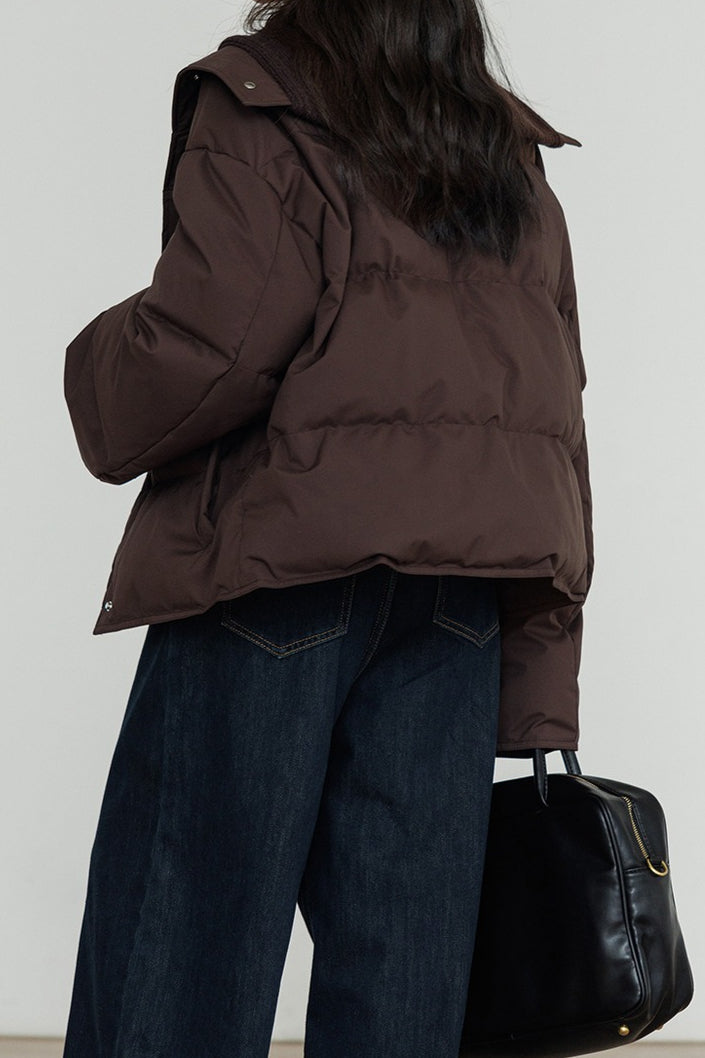 Luvik | Kauluspusero Valkoinen Ankan Untuvaparka