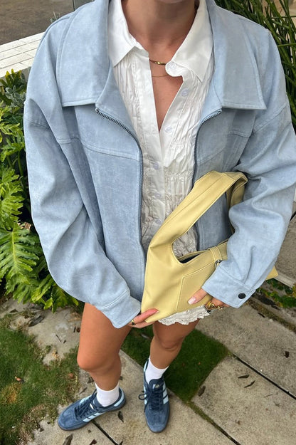 Luvik | Sininen Nahkatakki