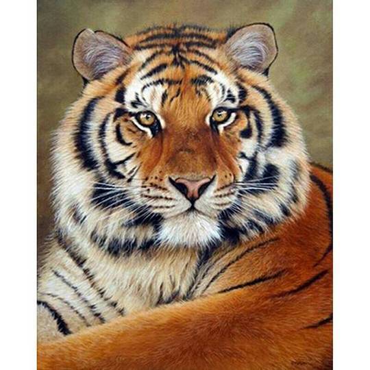 Tiger Portrett - GemPaint Sett | Luvikno