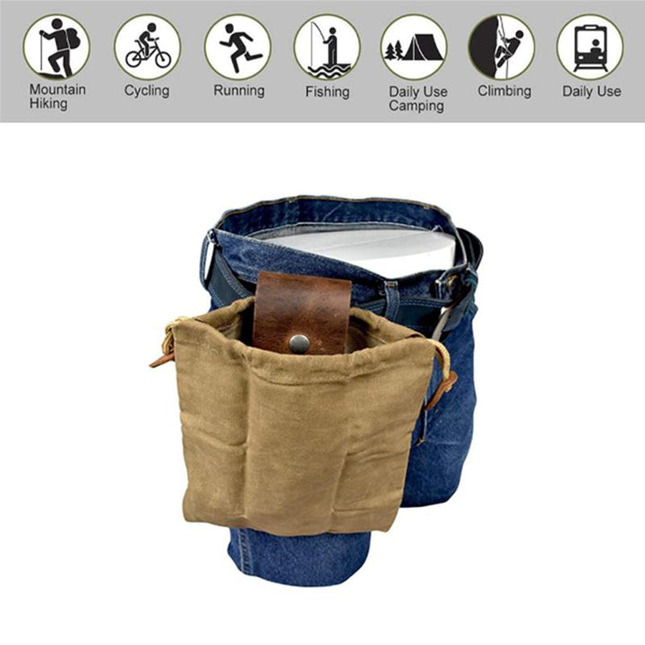 Dimoohome™ Lærrete og kanvas bushcraft bag | Luvikno