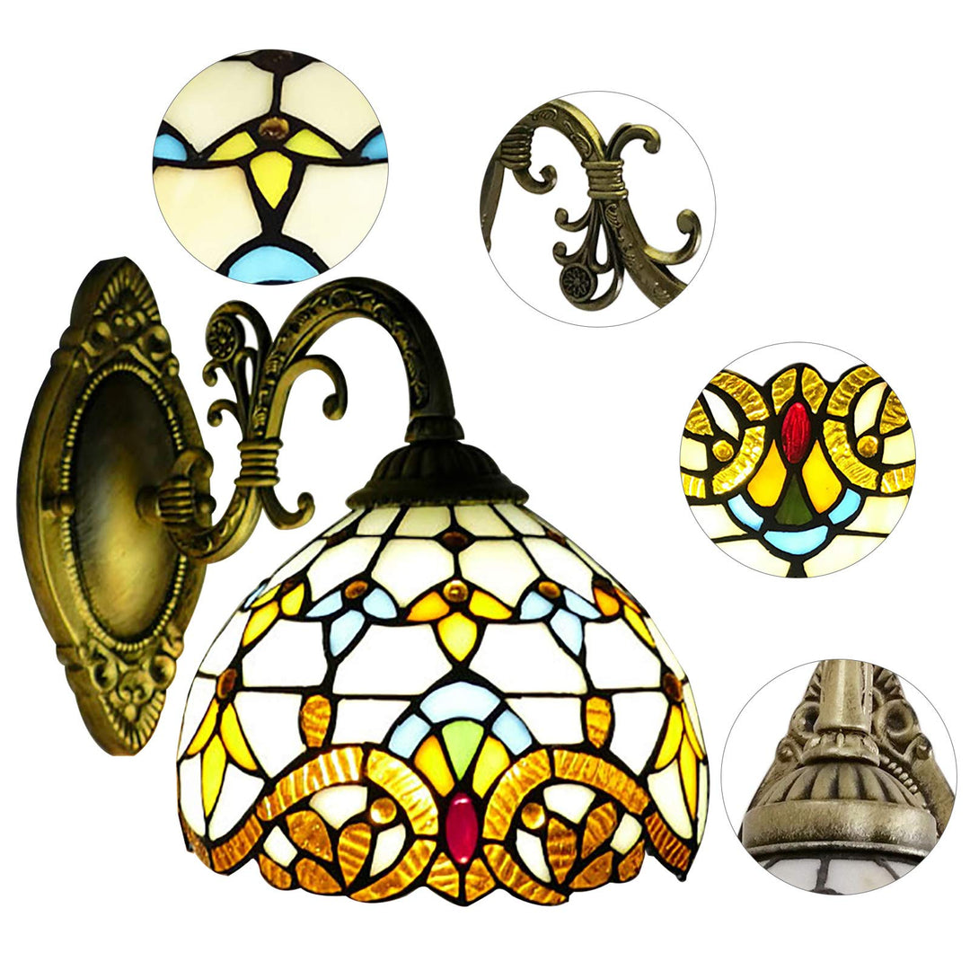 Retro lampeskjerm laget av farget glass | Luvikno