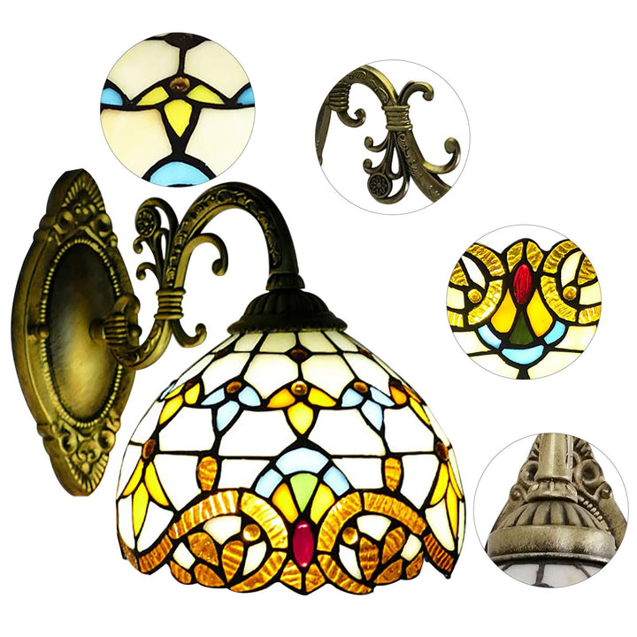 Retro lampeskjerm laget av farget glass | Luvikno