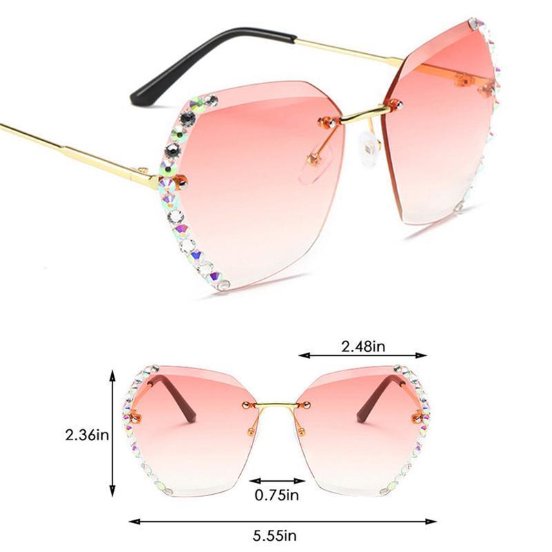 Rimless solbriller med krystall | Luvikno