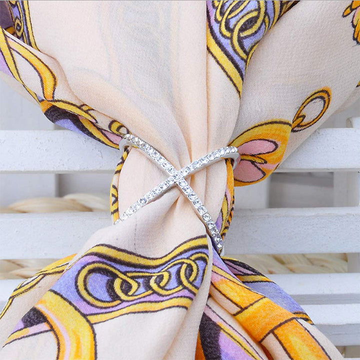 Skjerf Loop Ring Rhinestone Inngjelt | Luvikno
