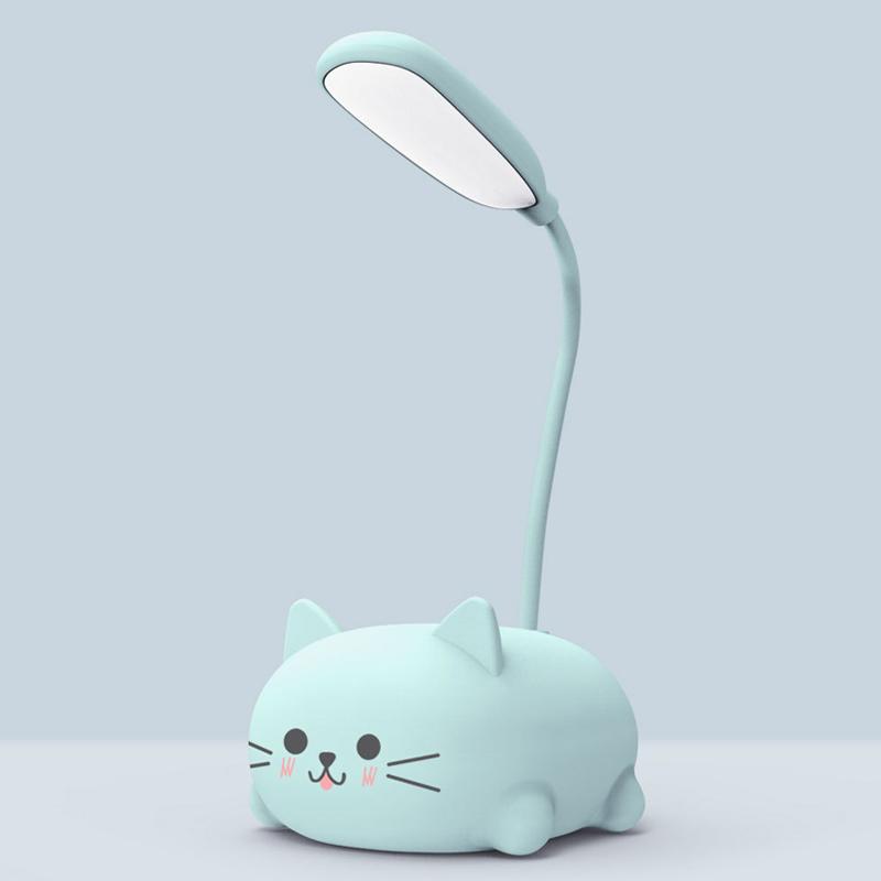 Mini Cartoon Cat LED Øyevern Lese Lampe USB Oppladbar Skrivepult Lampe | Luvikno