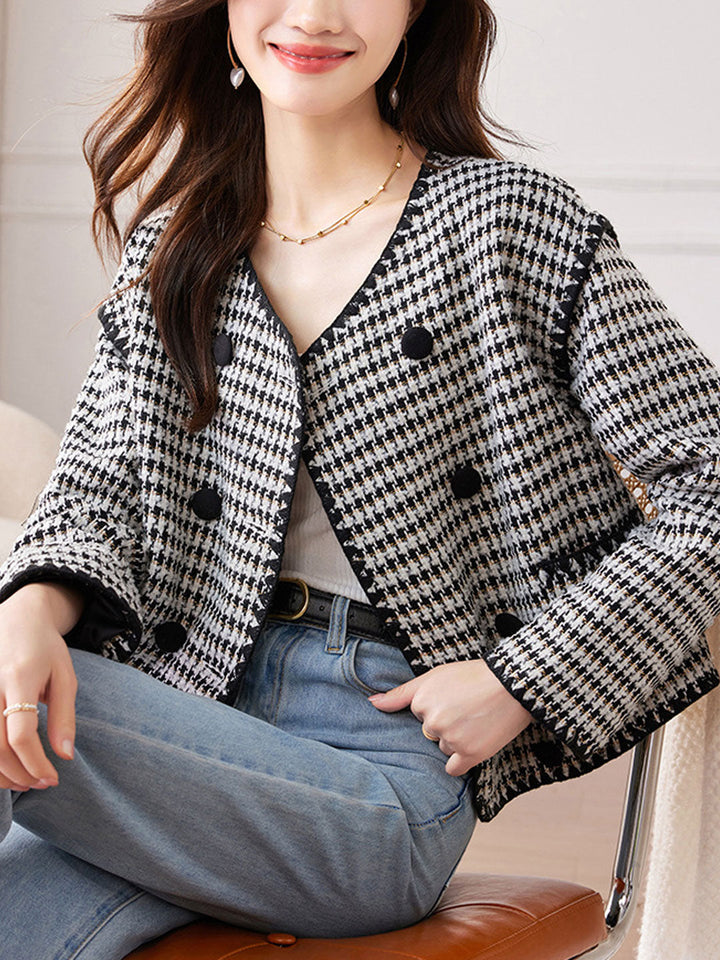 Luvik | Klassisk Rund Hals Tweed Jakke