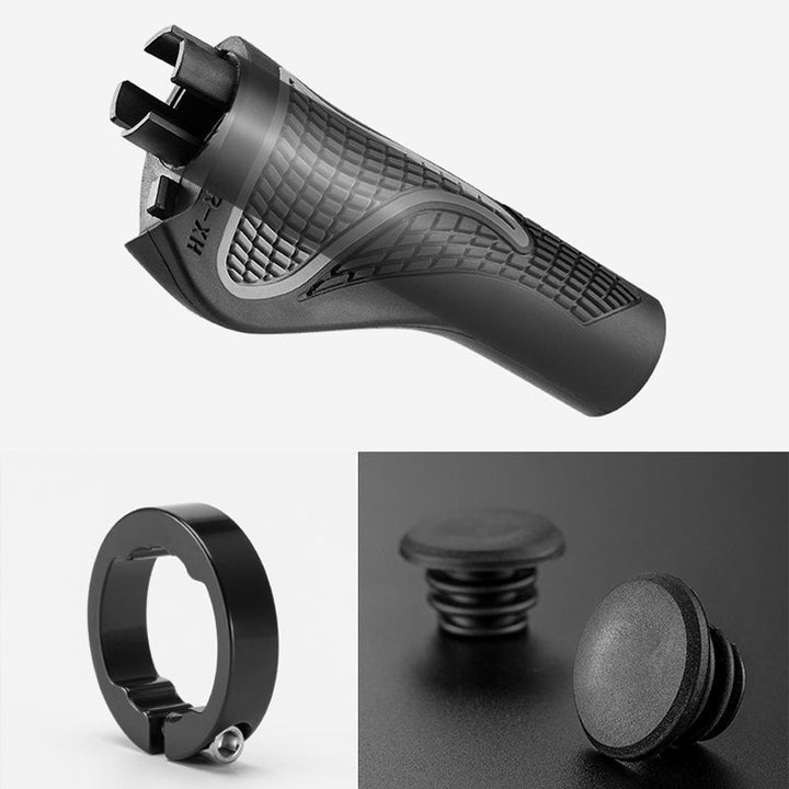 Ergonomiske sykkelgrep med støtdemping og horn (1 par) | Luvikno