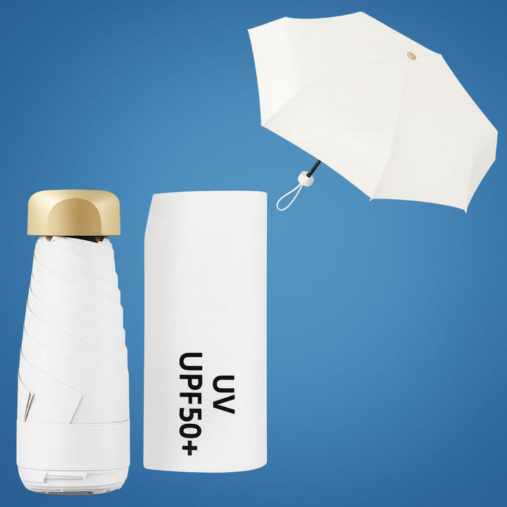 UrbanBrolly | Mini UV Sammenleggbar Paraply – UPF 50+ Solbeskyttelse – Vannavvisende – Lett Bærebar Størrelse Reise Bruk Luvikno