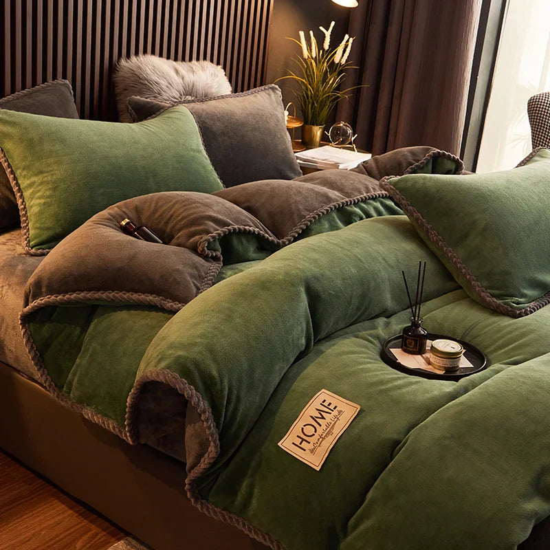 Luvikno | PlushHaven Luxe Velvet Duvet Cover Set – Kingsize Varme & Komfort