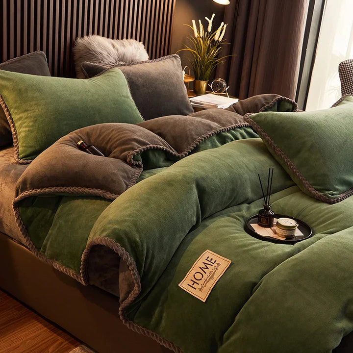 Luvikno | PlushHaven Luxe Velvet Duvet Cover Set – Kingsize Varme & Komfort