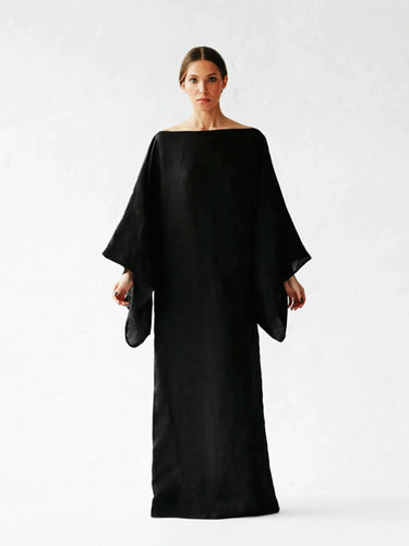 Luvik | Vaativat Draped Musta Mekko Naisille