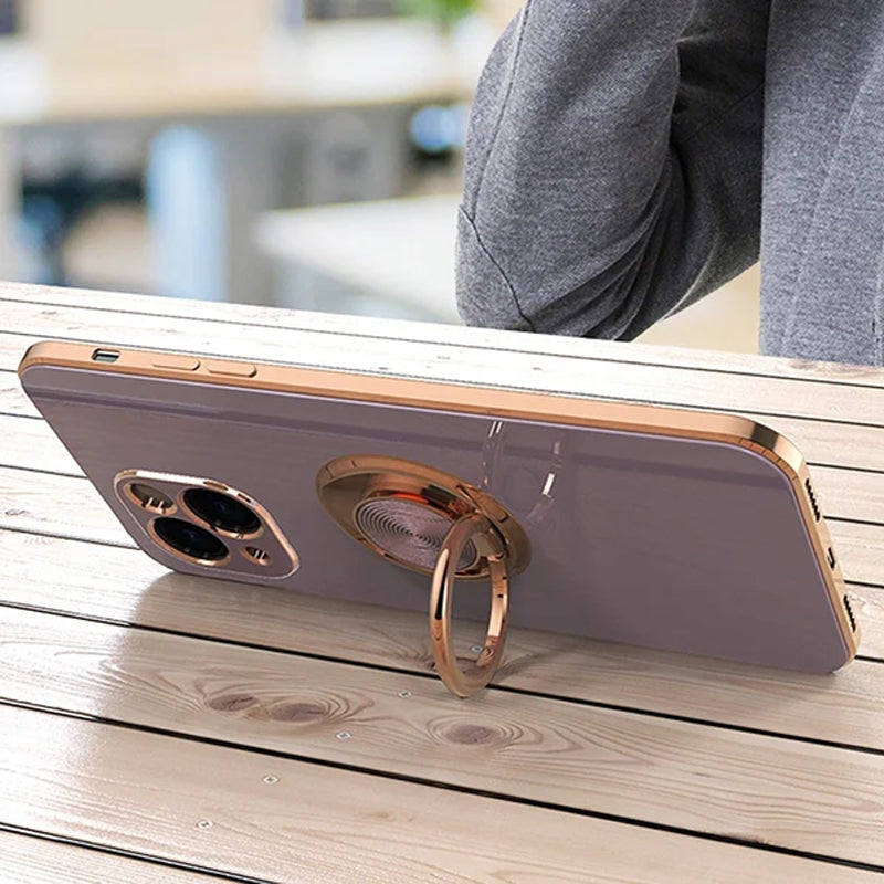 Plateret iPhone-deksel med ring | Luvikno