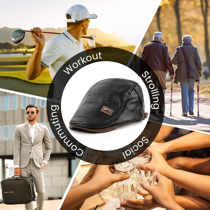 Luvikno | ElderLux Plush Leather Beret | Cozy elegance for a warm winter experience